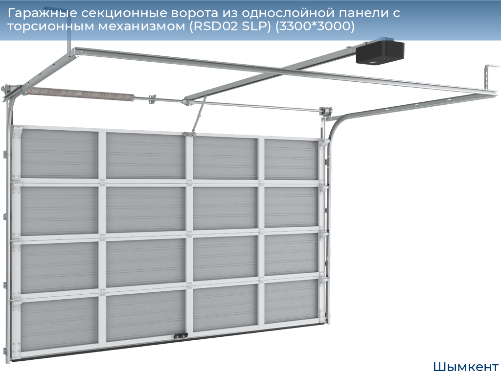 Гаражные секционные ворота из однослойной панели с торсионным механизмом (RSD02 SLP) (3300*3000), chimkent.doorhan.ru