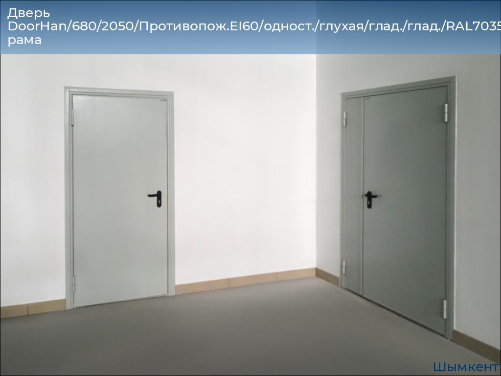 Дверь DoorHan/680/2050/Противопож.EI60/одност./глухая/глад./глад./RAL7035/прав./угл. рама, chimkent.doorhan.ru