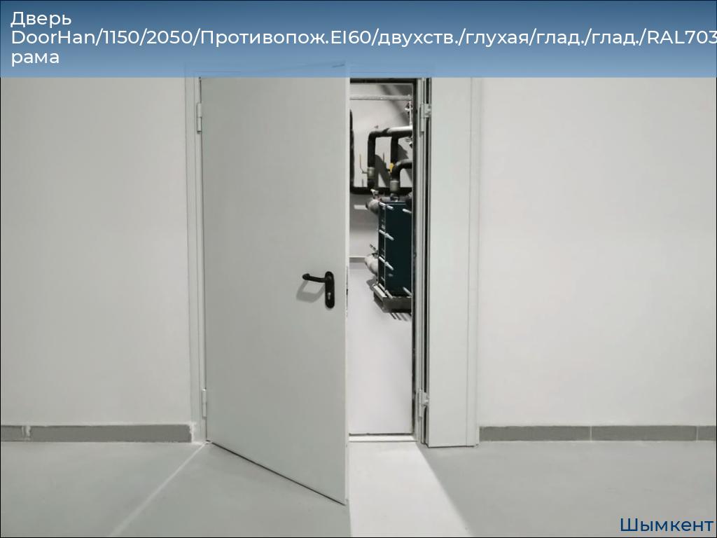 Дверь DoorHan/1150/2050/Противопож.EI60/двухств./глухая/глад./глад./RAL7035/прав./угл. рама, chimkent.doorhan.ru