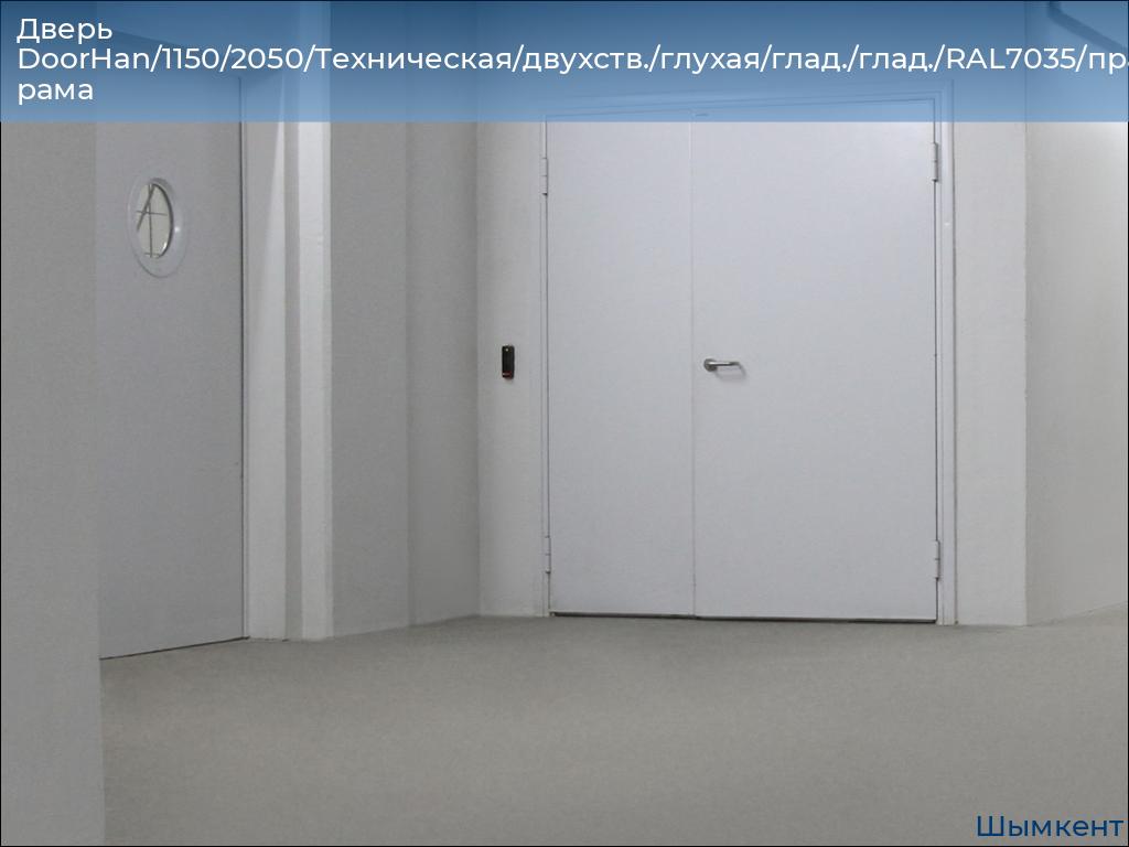 Дверь DoorHan/1150/2050/Техническая/двухств./глухая/глад./глад./RAL7035/прав./угл. рама, chimkent.doorhan.ru