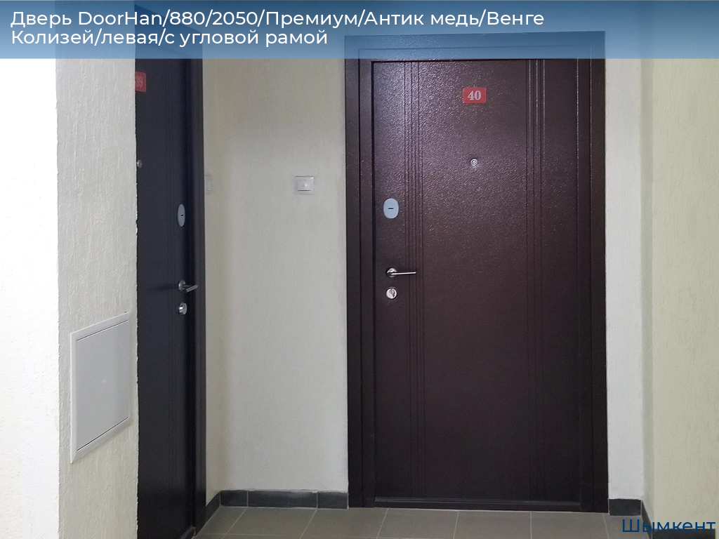 Дверь DoorHan/880/2050/Премиум/Антик медь/Венге Колизей/левая/с угловой рамой, chimkent.doorhan.ru