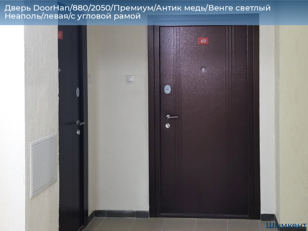 Дверь DoorHan/880/2050/Премиум/Антик медь/Венге светлый Неаполь/левая/с угловой рамой, chimkent.doorhan.ru