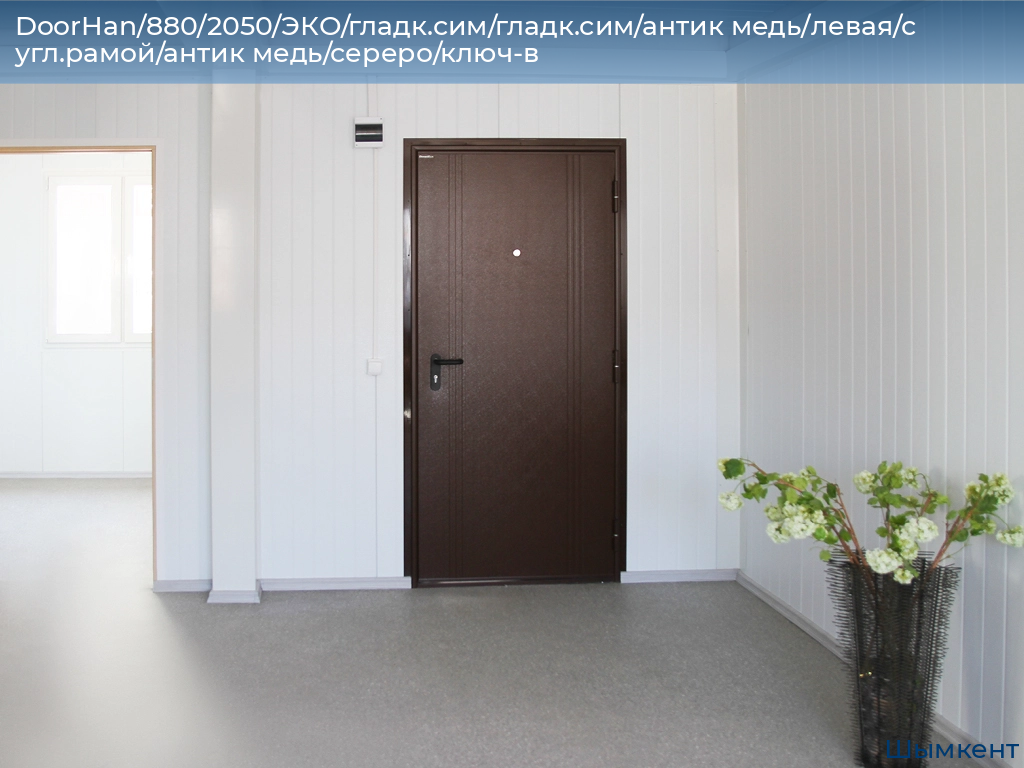 DoorHan/880/2050/ЭКО/гладк.сим/гладк.сим/антик медь/левая/с угл.рамой/антик медь/сереро/ключ-в, chimkent.doorhan.ru